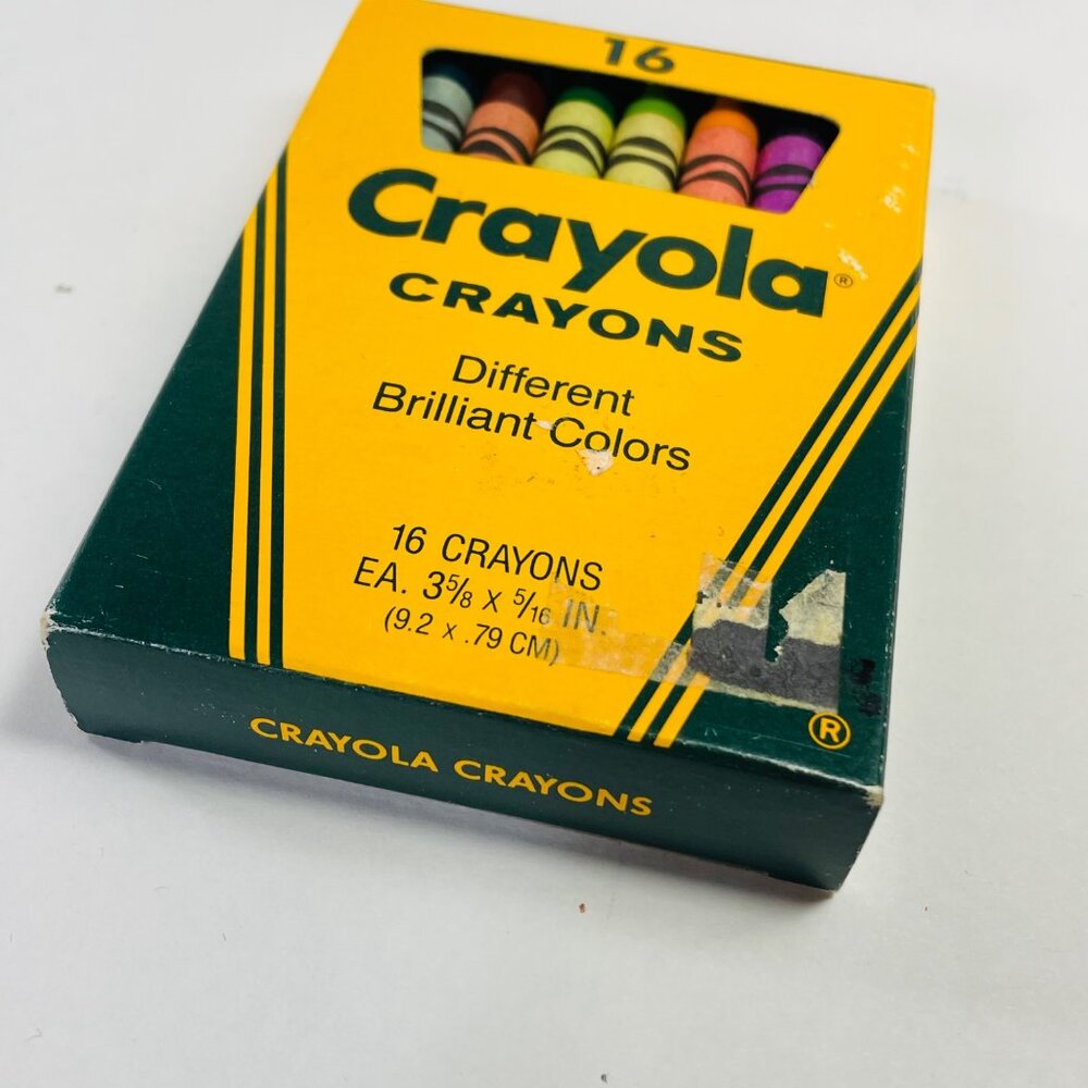 Crayola 16 Count Crayons Vintage 1985 Discontinued Crayola Font - Picture 11 of 12